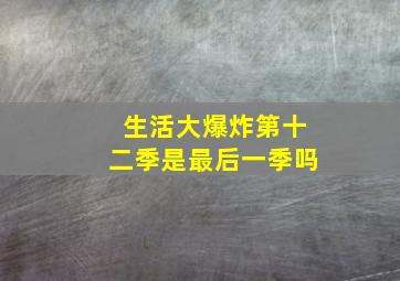 生活大爆炸第十二季是最后一季吗