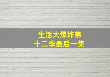 生活大爆炸第十二季最后一集