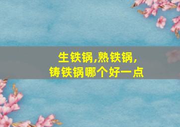 生铁锅,熟铁锅,铸铁锅哪个好一点