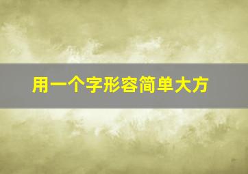 用一个字形容简单大方