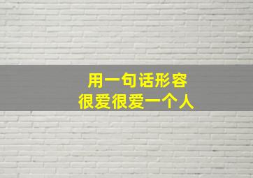 用一句话形容很爱很爱一个人