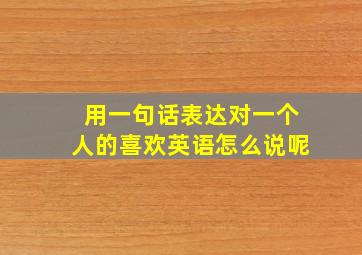 用一句话表达对一个人的喜欢英语怎么说呢