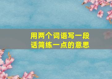 用两个词语写一段话简练一点的意思