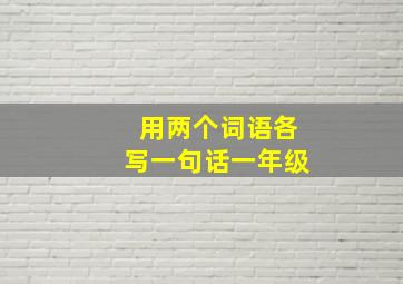 用两个词语各写一句话一年级