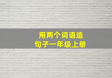 用两个词语造句子一年级上册