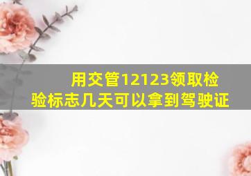 用交管12123领取检验标志几天可以拿到驾驶证