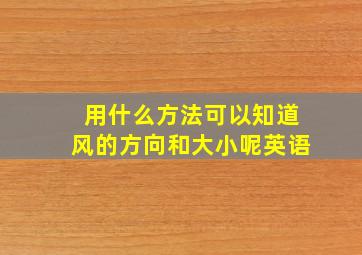 用什么方法可以知道风的方向和大小呢英语