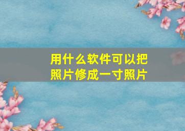 用什么软件可以把照片修成一寸照片