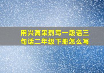 用兴高采烈写一段话三句话二年级下册怎么写