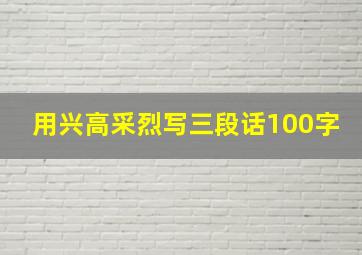 用兴高采烈写三段话100字