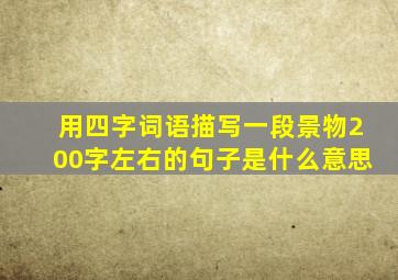 用四字词语描写一段景物200字左右的句子是什么意思