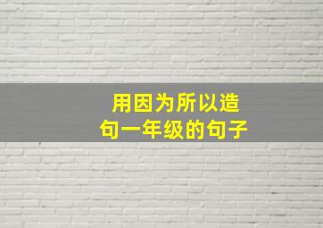 用因为所以造句一年级的句子