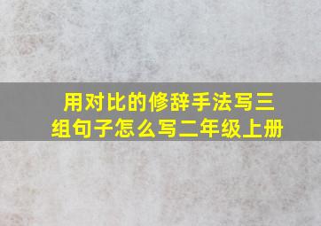 用对比的修辞手法写三组句子怎么写二年级上册