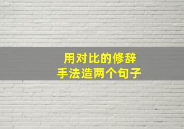 用对比的修辞手法造两个句子