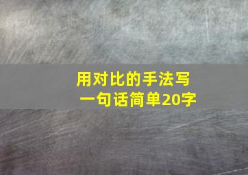 用对比的手法写一句话简单20字