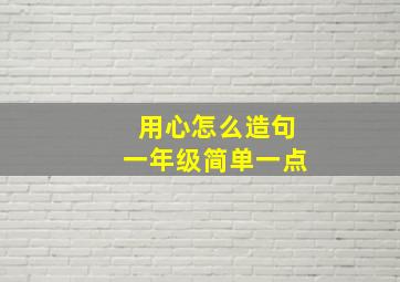 用心怎么造句一年级简单一点