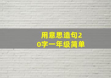 用意思造句20字一年级简单