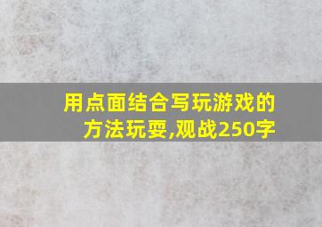 用点面结合写玩游戏的方法玩耍,观战250字