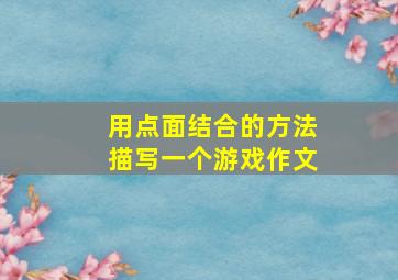 用点面结合的方法描写一个游戏作文