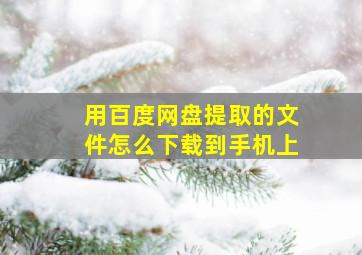 用百度网盘提取的文件怎么下载到手机上