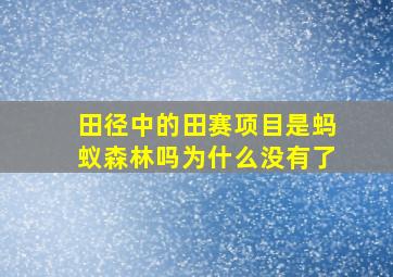 田径中的田赛项目是蚂蚁森林吗为什么没有了