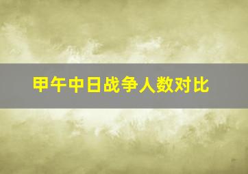 甲午中日战争人数对比