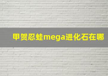 甲贺忍蛙mega进化石在哪