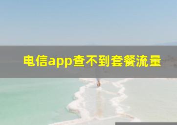 电信app查不到套餐流量