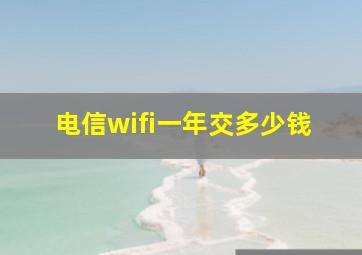 电信wifi一年交多少钱