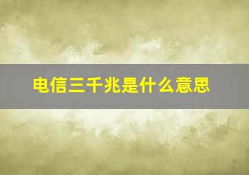 电信三千兆是什么意思