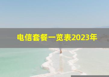 电信套餐一览表2023年