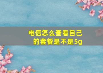 电信怎么查看自己的套餐是不是5g