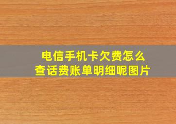 电信手机卡欠费怎么查话费账单明细呢图片