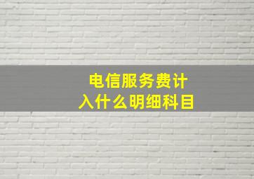 电信服务费计入什么明细科目