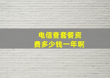 电信查套餐资费多少钱一年啊