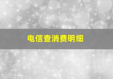 电信查消费明细