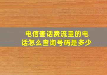 电信查话费流量的电话怎么查询号码是多少