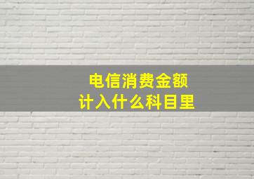 电信消费金额计入什么科目里