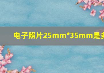 电子照片25mm*35mm是多大