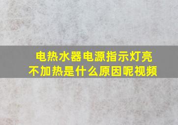 电热水器电源指示灯亮不加热是什么原因呢视频