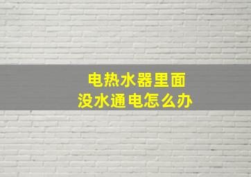 电热水器里面没水通电怎么办