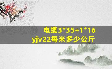 电缆3*35+1*16yjv22每米多少公斤