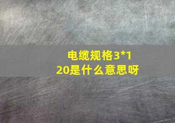 电缆规格3*120是什么意思呀