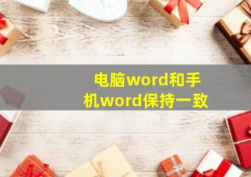 电脑word和手机word保持一致