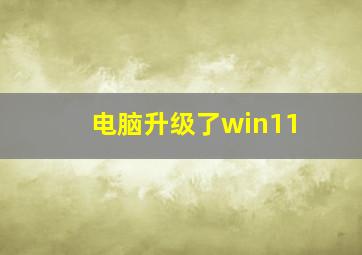 电脑升级了win11