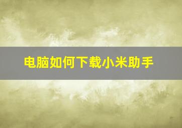 电脑如何下载小米助手