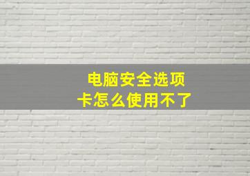 电脑安全选项卡怎么使用不了