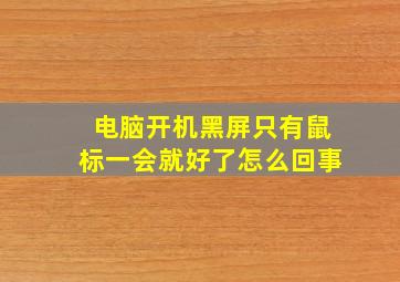 电脑开机黑屏只有鼠标一会就好了怎么回事