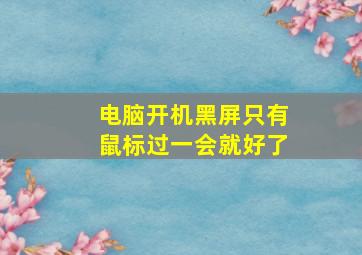 电脑开机黑屏只有鼠标过一会就好了