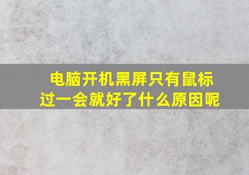 电脑开机黑屏只有鼠标过一会就好了什么原因呢